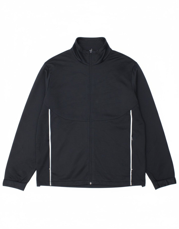 BASIC Mens Tracksuit Top Jacket XL Navy Blue Polyester