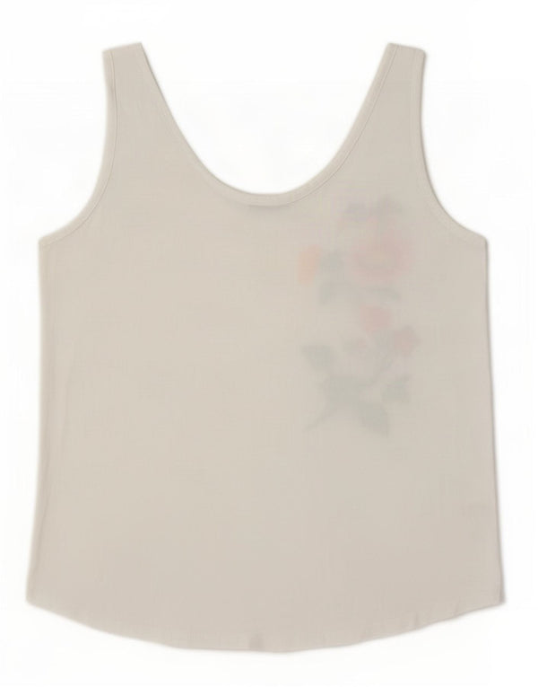Zara Γυναικείο Γραφικό Γιλέκο UK 16 Large White Floral