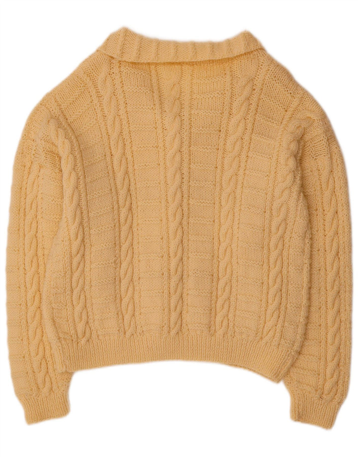 VINTAGE Γυναικείο πουλόβερ Crop Cardigan UK 18 XL Beige