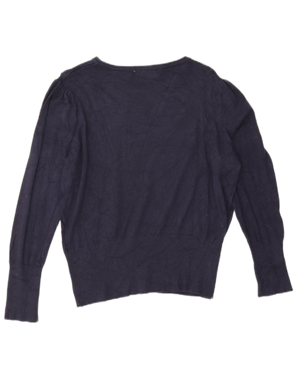 Marks & Spencer Γυναικείο πουλόβερ με λαιμόκαυστο UK 16 Large Navy Blue