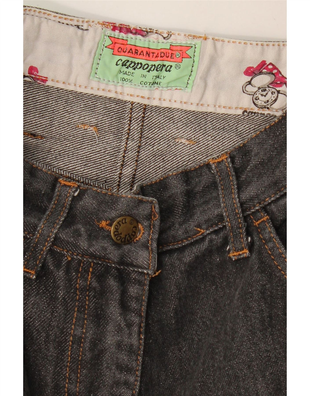 Γυναικείο ψηλό τζιν σορτς CAPPOPERA W26 μικρό γκρι βαμβακερό