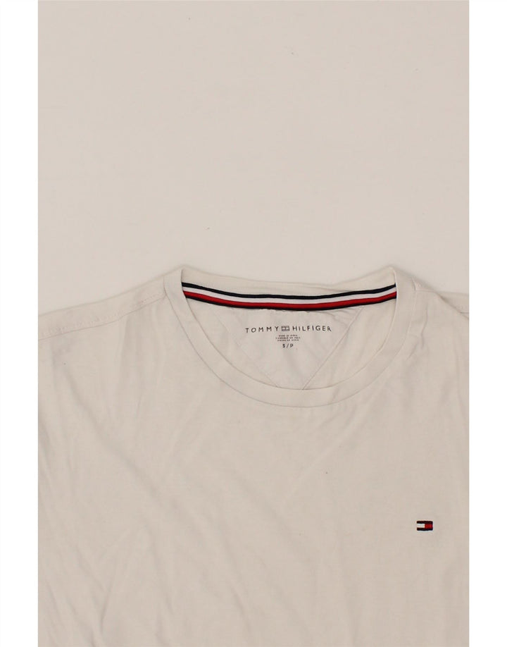 TOMMY HILFIGER Womens Oversized T-Shirt Top UK 10 Small White Vintage Tommy Hilfiger and Second-Hand Tommy Hilfiger from Messina Hembry 