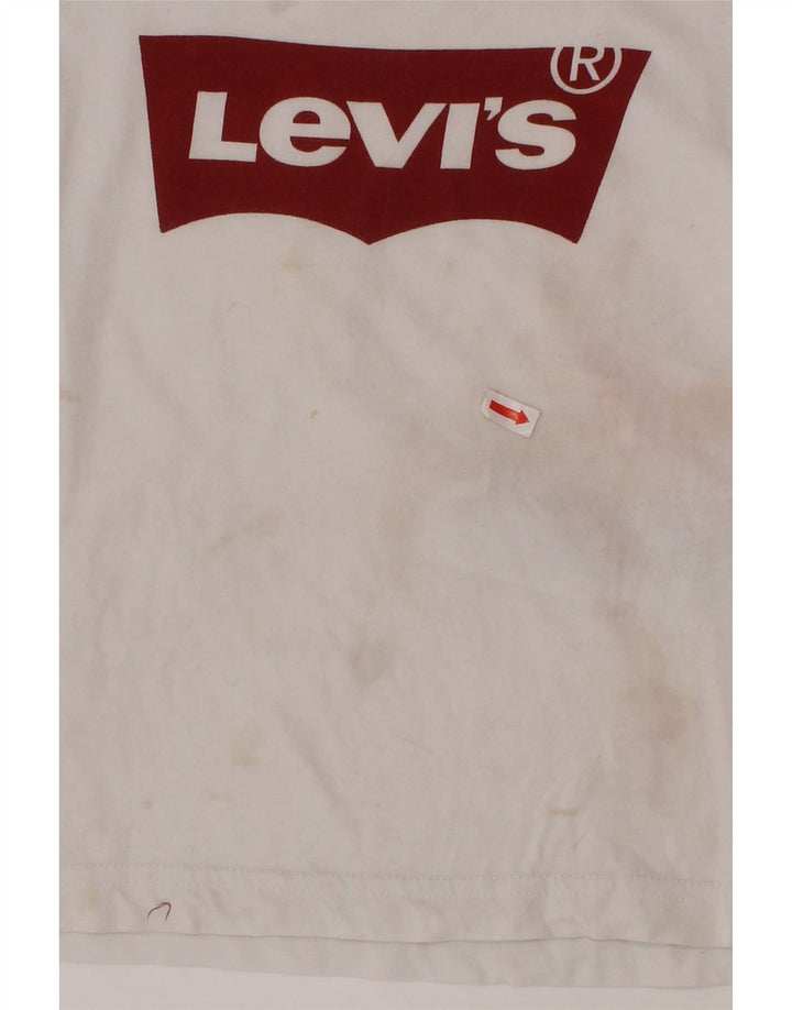 LEVI'S Boys Graphic T-Shirt Top 3-4 ετών Λευκό βαμβακερό
