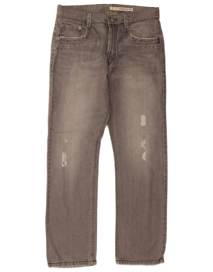 Ανδρικό τζιν Dkny Distressed Straight W31 L30 Γκρι βαμβακερό