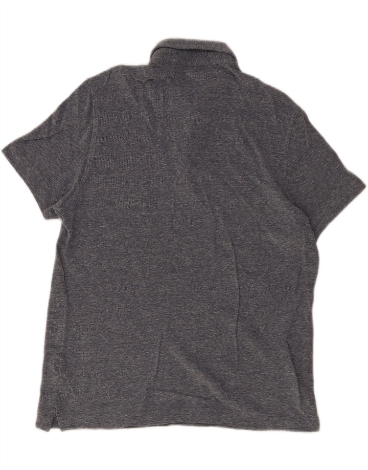 Ανδρικό μπλουζάκι πόλο Massimo Dutti, μεγάλο μπλε βαμβακερό