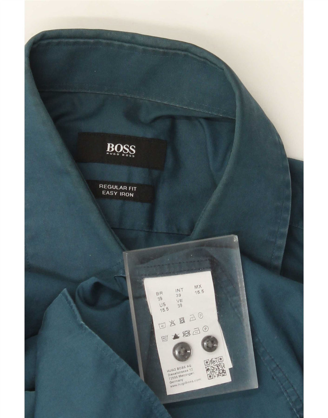 Ανδρικό πουκάμισο Hugo Boss Regular Fit Μέγεθος 39 Μεσαίο μπλε βαμβακερό