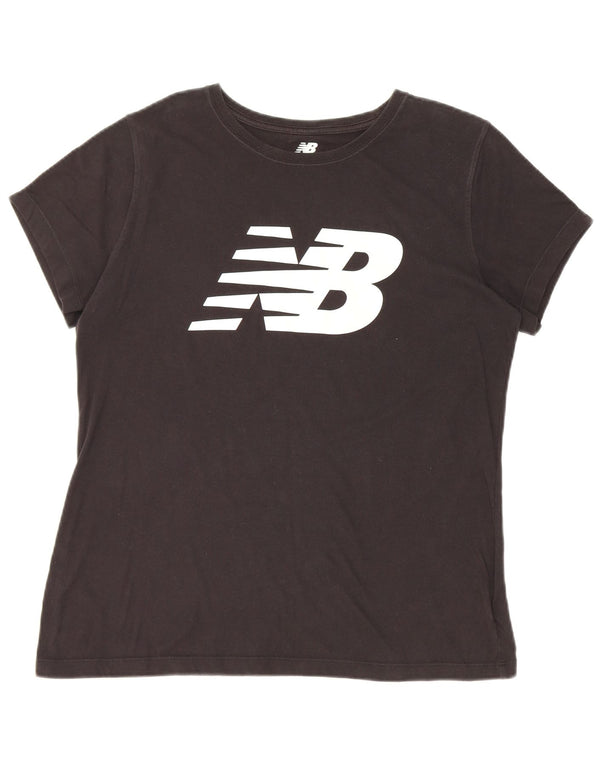 Ανδρικό γραφικό μπλουζάκι New Balance Top μεγάλο μαύρο βαμβακερό