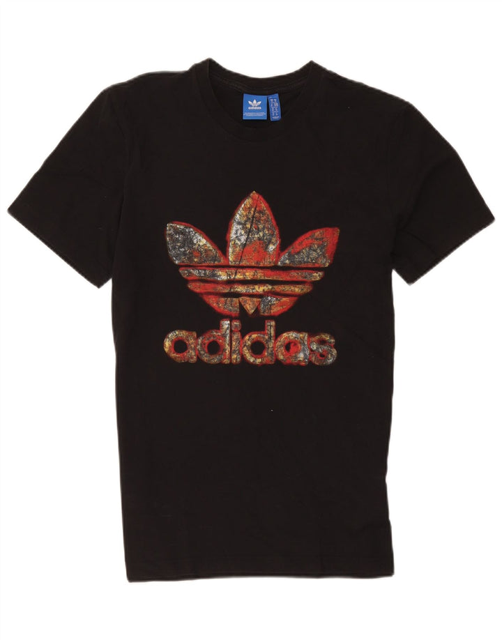 Ανδρικό γραφικό T-Shirt Adidas Top Μεσαίο μαύρο βαμβακερό