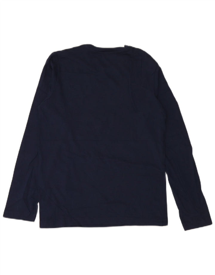 BENETTON Boys Graphic Top Μακρυμάνικο 13-14 ετών 3XL Navy Blue Cotton