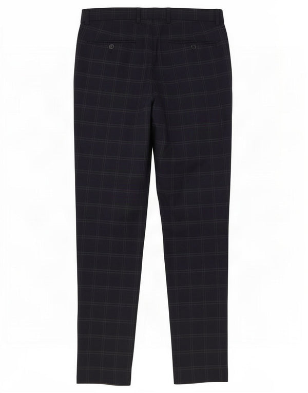 Zara Ανδρικό παντελόνι Chino Slim EU 40 Medium W31 L31 Navy Blue Check