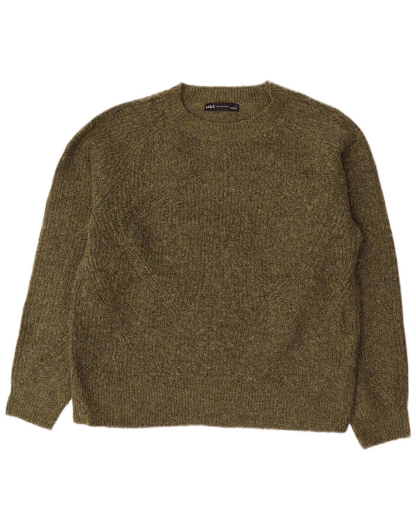 Marks & Spencer Γυναικείο πουλόβερ με λαιμό σκάφος UK 10 Small Khaki