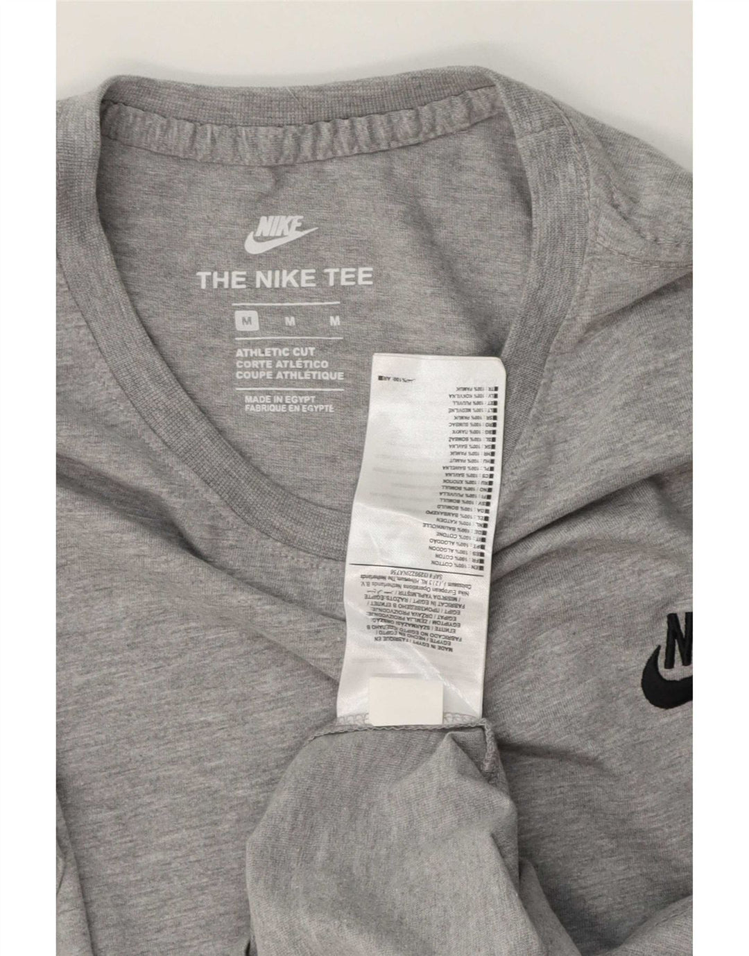 Ανδρικό μπλουζάκι Nike με κοψί, μεσαίο γκρι βαμβακερό μπλουζάκι