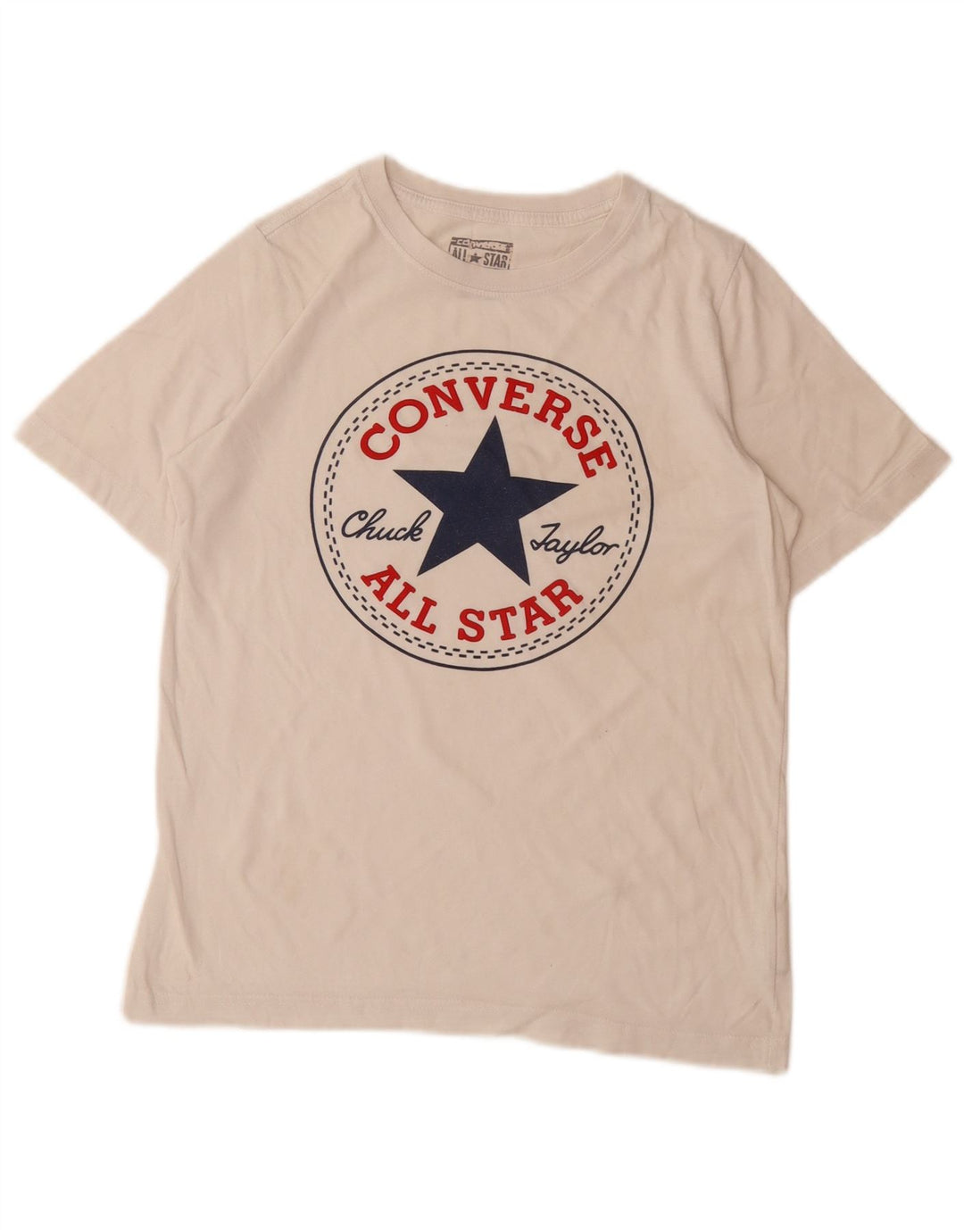 Γραφικό μπλουζάκι CONVERSE για αγόρια 10-11 ετών μεσαίο λευκό βαμβακερό