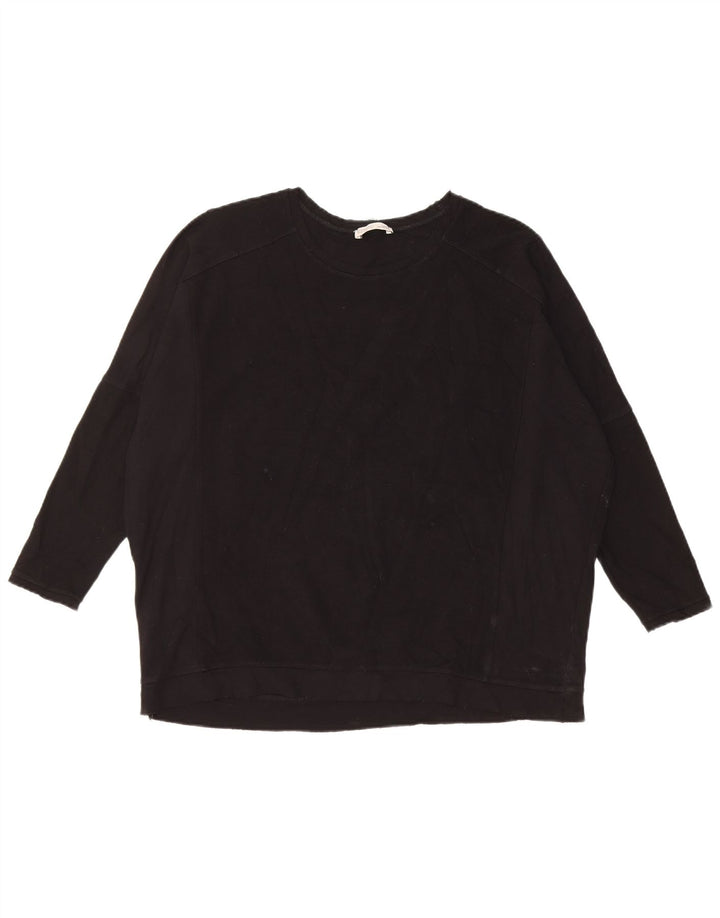 Zara γυναικεία φούτερ με μανίκια 3/4 υπερμεγέθη Jumper UK 14 Medium Black
