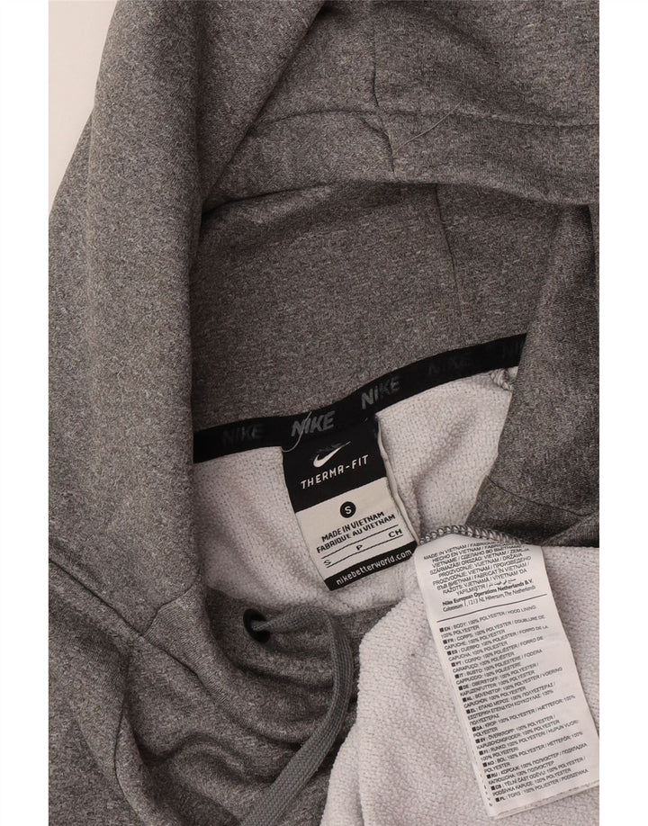 Ανδρικά γραφικά κουκούλα Nike Dri Fit Μικρό γκρι πολυεστέρας