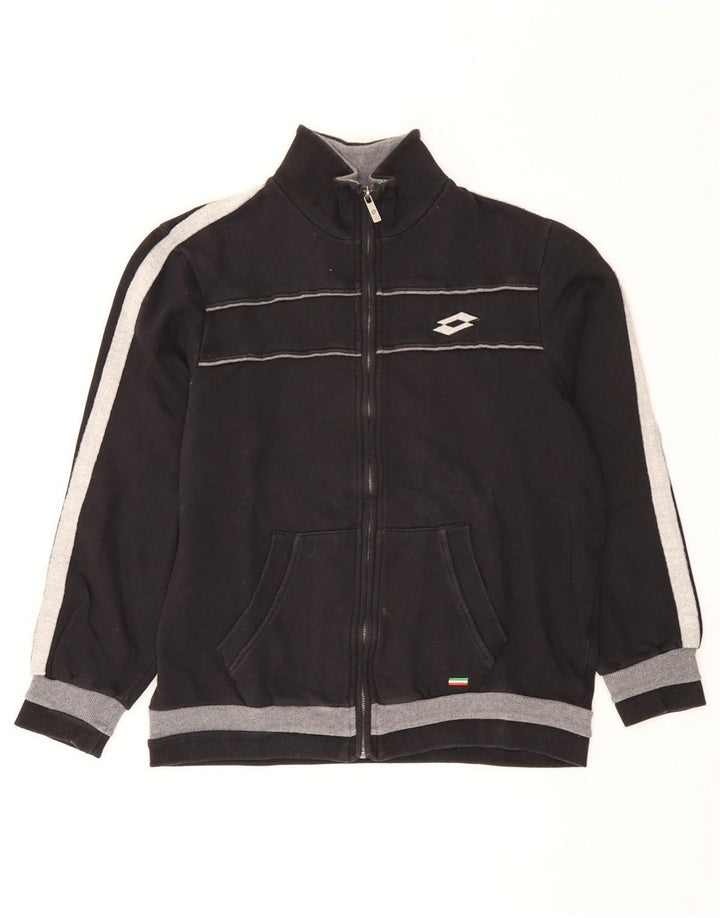 Lotto Γυναικεία αθλητική φόρμα Top Jacket UK 14 Medium Black Colourblock Βαμβακερό