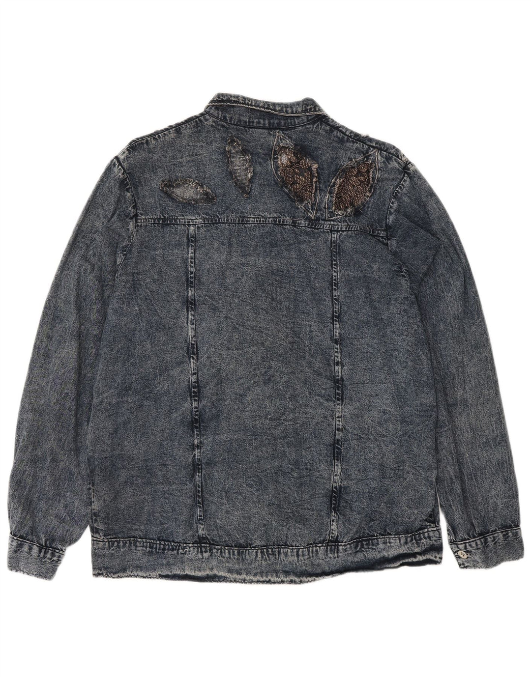 VINTAGE Womens Denim Jacket UK 18 XL Blue Cotton