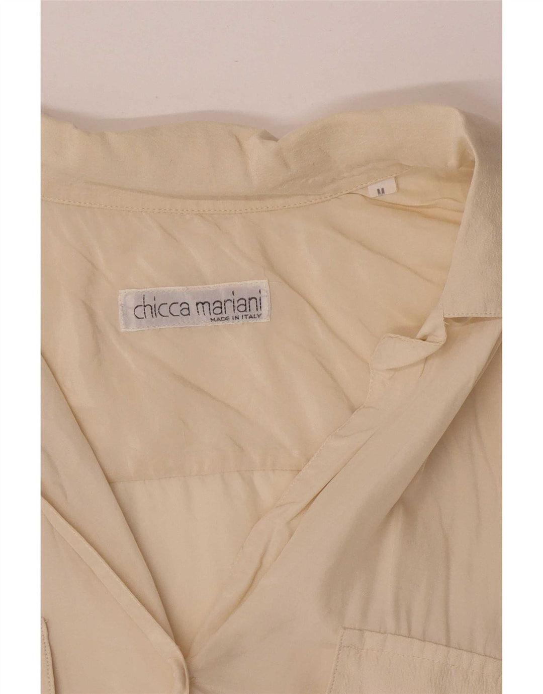 Vintage γυναικείο πουκάμισο oversized μπλούζα UK 14 Medium Off White