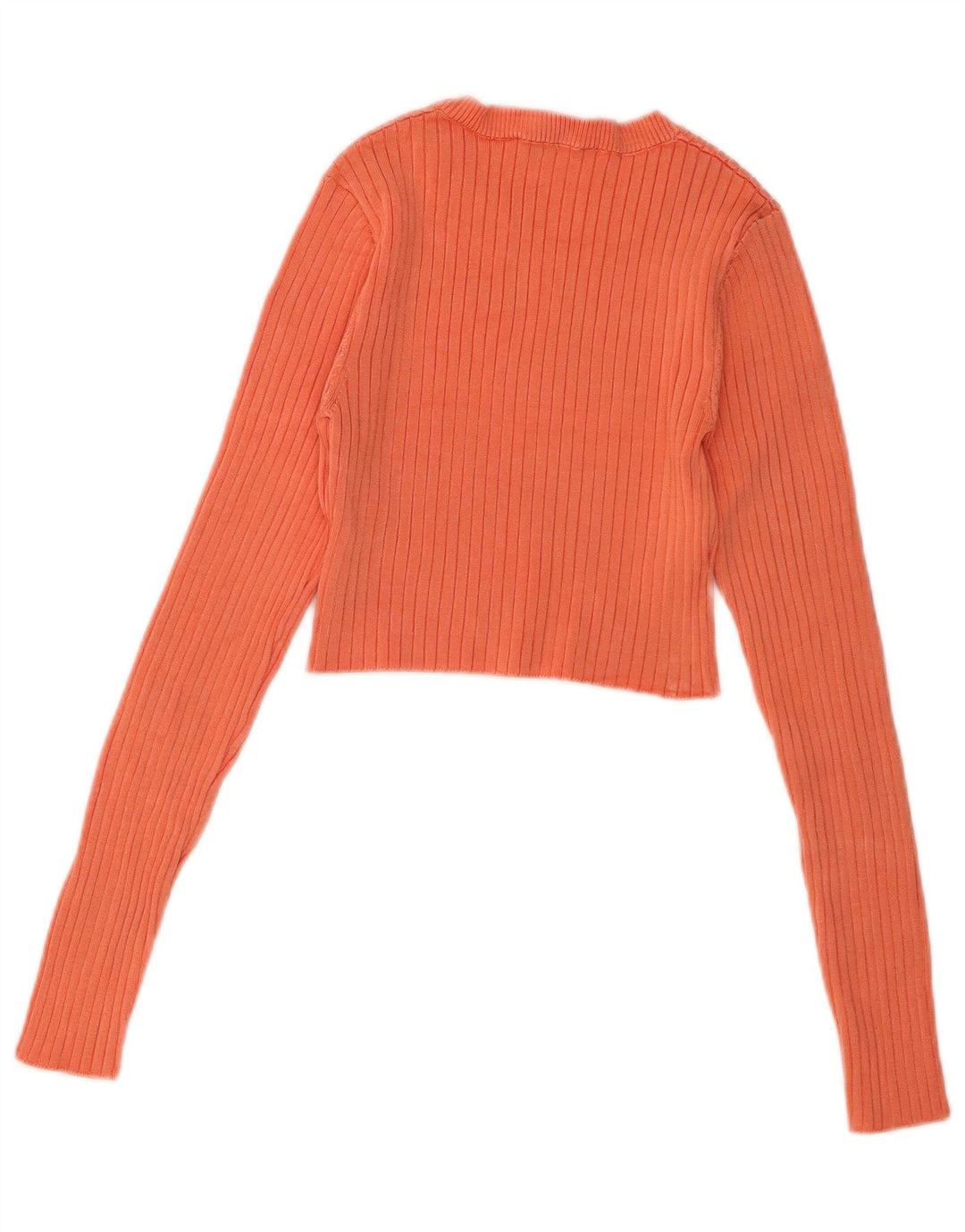 Zara Γυναικείο Crop Top Μακρυμάνικο UK 8 Μικρή Πορτοκαλί Βισκόζη