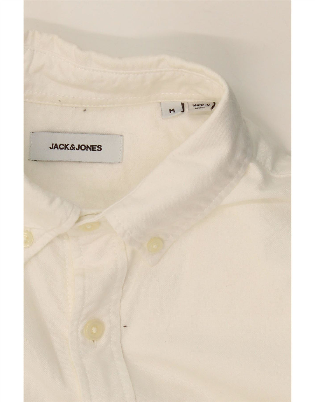 JACK & JONES Mens Shirt Medium White Cotton Vintage Jack & Jones and Second-Hand Jack & Jones from Messina Hembry 