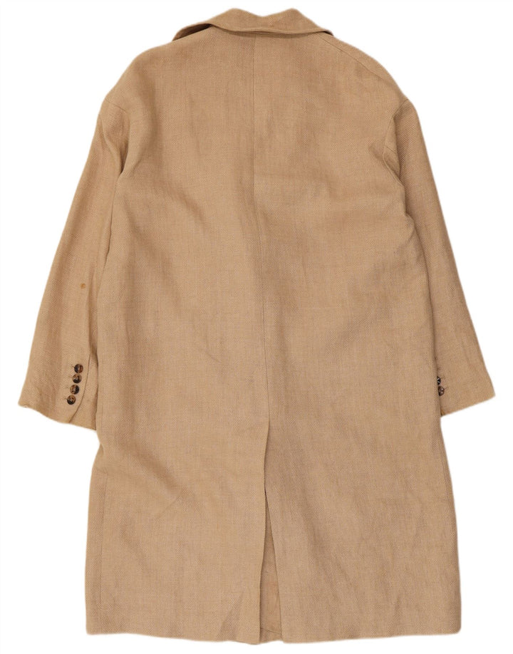 Zara Γυναικείο Παλτό με διπλό στήθος UK 14 Medium Beige Viscose