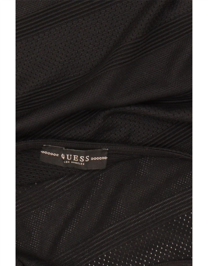 GUESS Γυναικείο Crop Boat Neck Jumper πουλόβερ UK 4 XS Μαύρο ριγέ