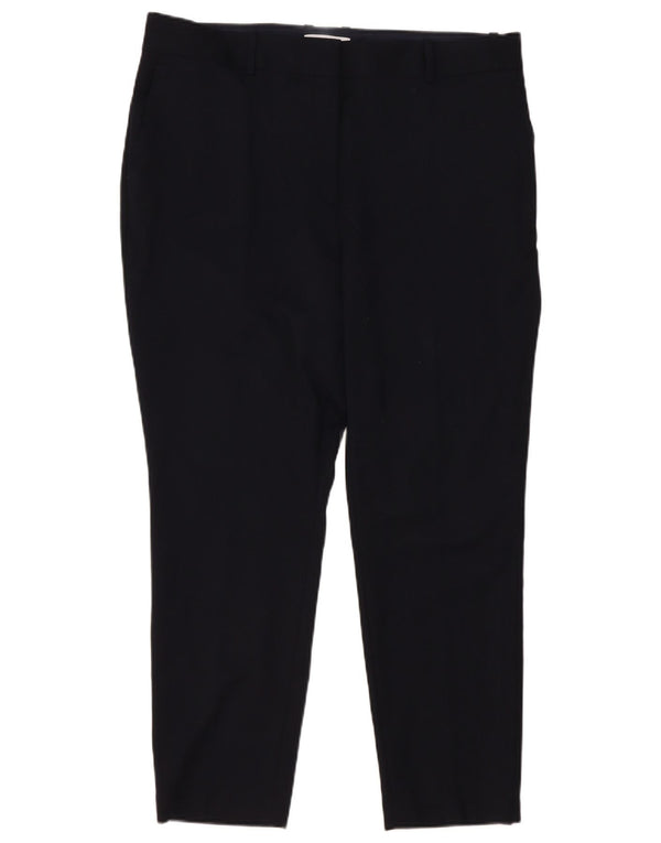 Reiss Γυναικεία Slim Fit Casual Παντελόνι UK 18 XL W40 L29 Μαύρο μάλλινο