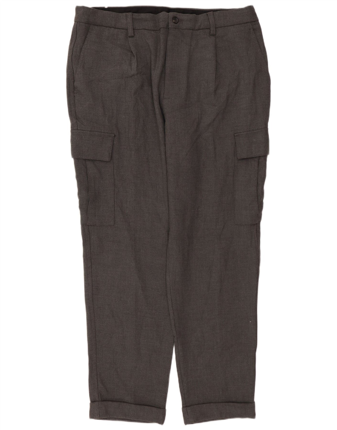 ZARA Ανδρικό ίσιο παντελόνι Cargo EU 46 XL W36 L30 Grey Polyester