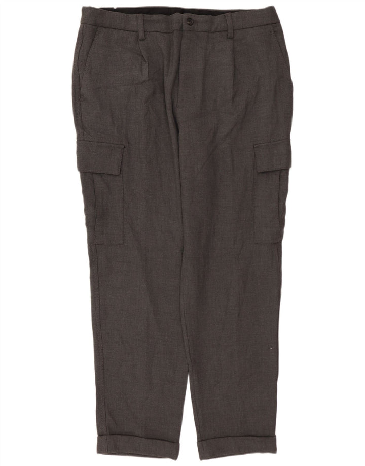 ZARA Ανδρικό ίσιο παντελόνι Cargo EU 46 XL W36 L30 Grey Polyester