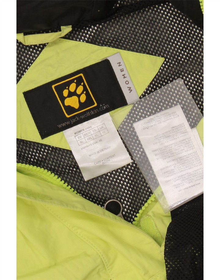 JACK WOLFSKIN Γυναικείο μπουφάν βροχής με κουκούλα UK 18 XL Πράσινο Πολυαμίδιο