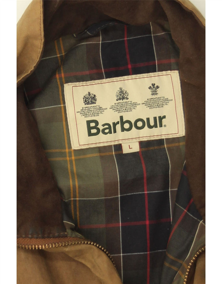 Ανδρικό κερωμένο βαμβακερό μπουφάν Barbour UK 40 μεγάλο καφέ βαμβακερό