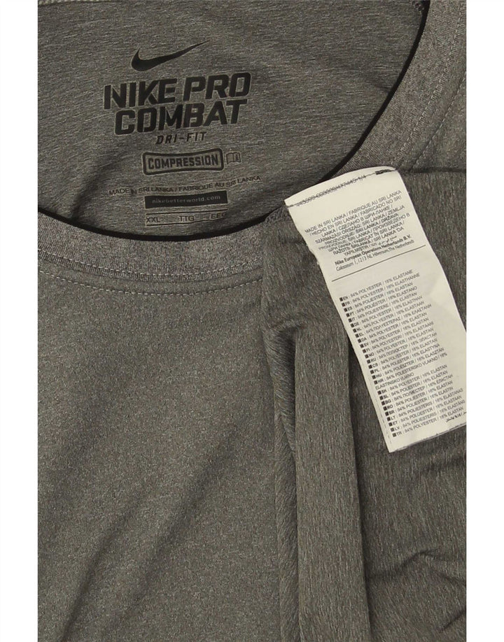 Ανδρικό μπλουζάκι συμπίεσης Nike τοπ 2XL πολυεστέρας με γκρι φλύκταινες