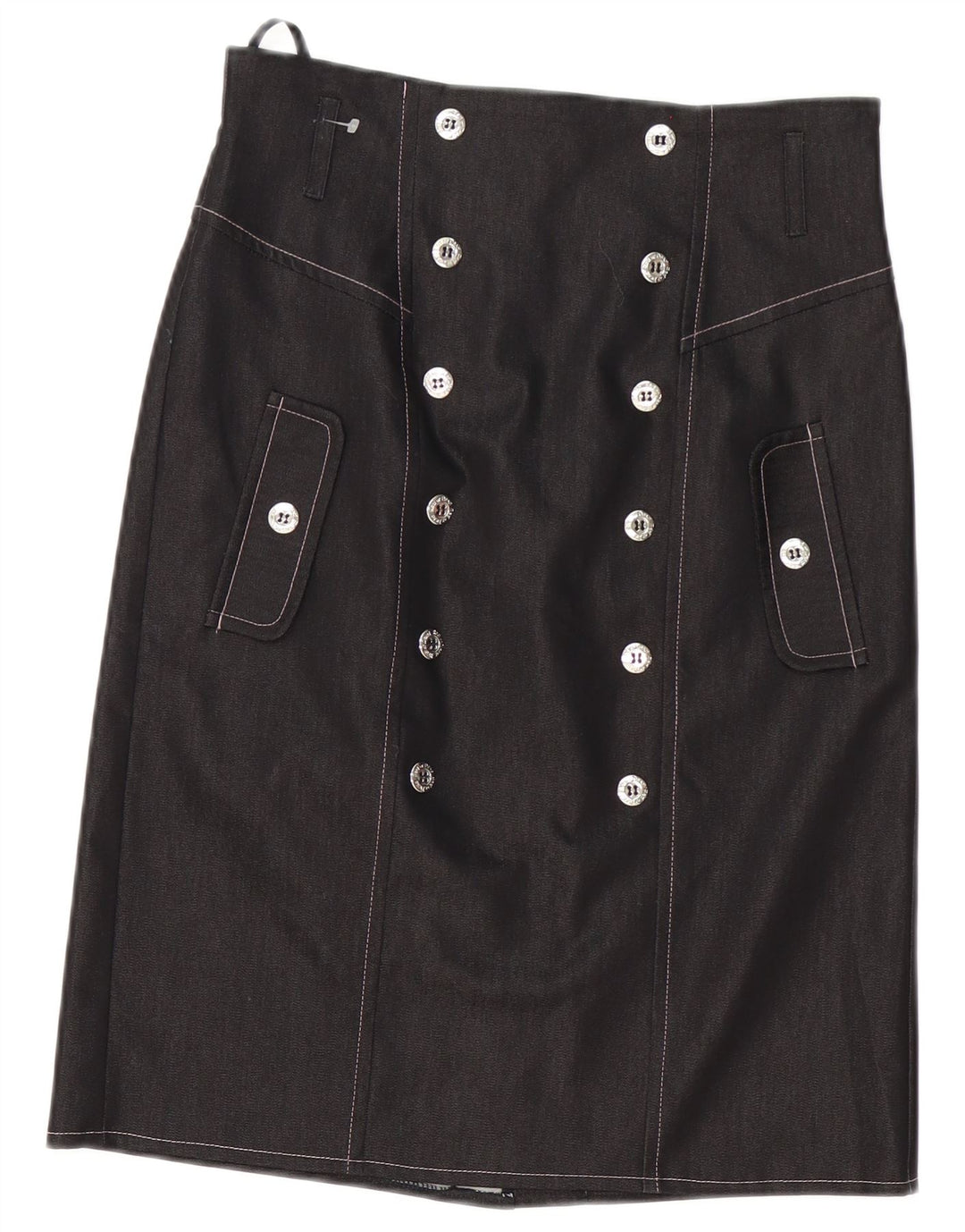 Κόκκινη ή νεκρή γυναικεία ίσια φούστα UK 12 Medium W30 Γκρι βαμβακερή