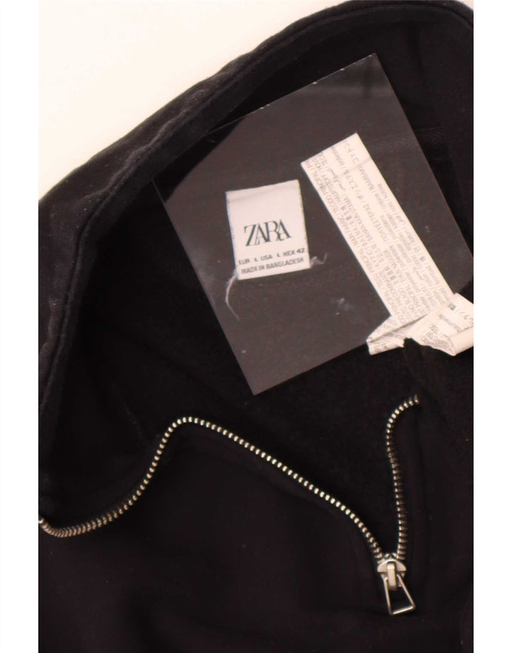 Ανδρικό φούτερ Zara με φερμουάρ, μαύρο πολυεστέρα