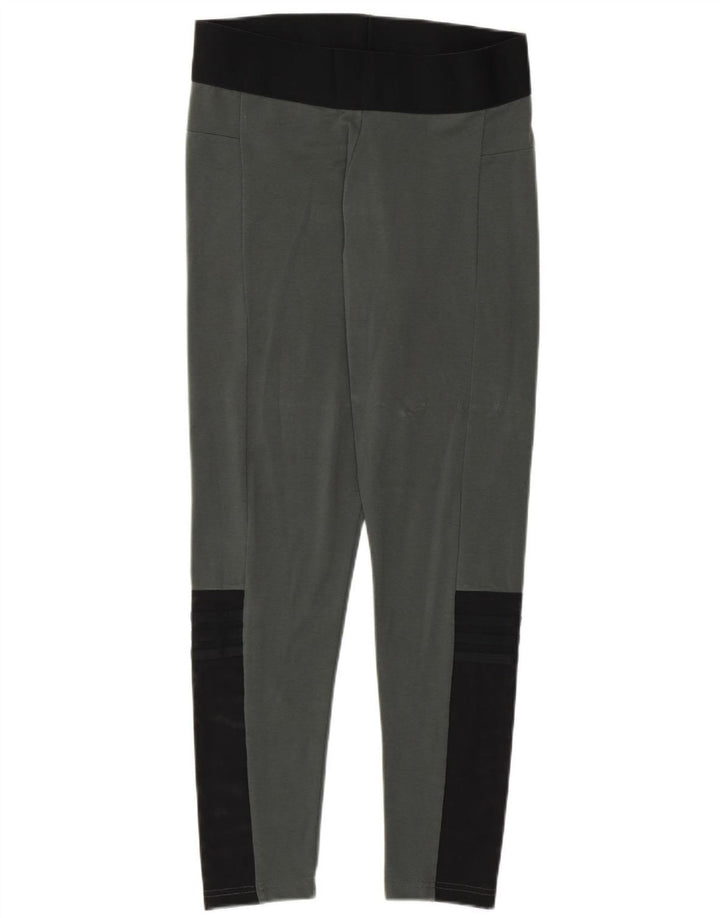 Γυναικείο κολάν Adidas UK 12/14 Βαμβακερό μεσαίο γκρι χρώμα