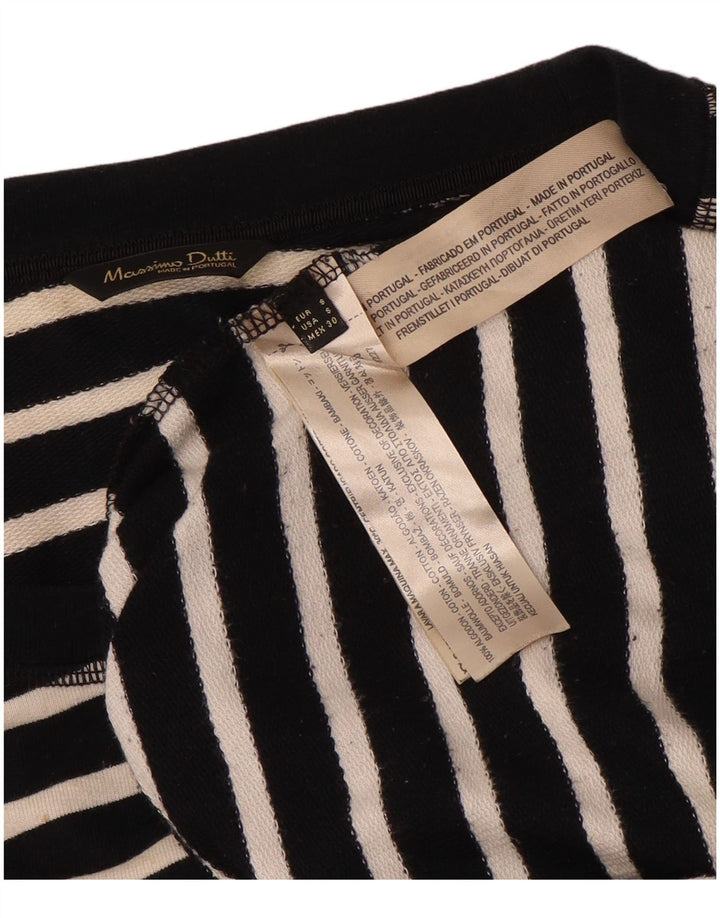 Massimo Dutti Γυναικεία φούτερ Jumper UK 10 Small Black ριγέ βαμβακερό