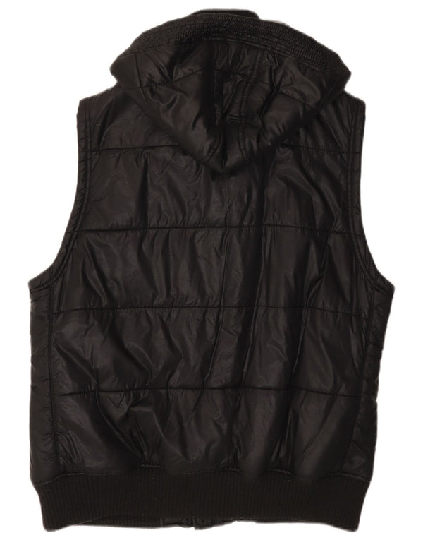 GAUDI Womens Hooded Padded Gilet UK 18 XL Black Nylon