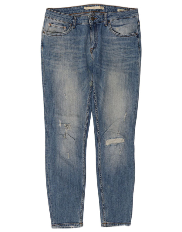 Zara Womens Distressed Slim Jeans EU 36 XS W26 L27 Blue