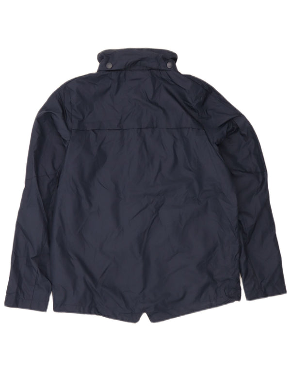 Nike Boys Graphic Rain Jacket 12-13 Years Large Navy Blue Polyester