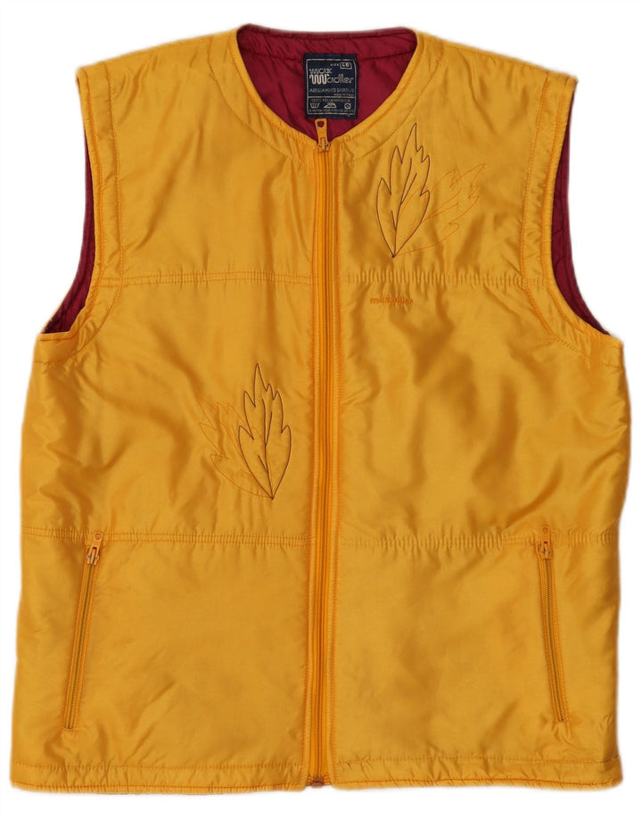 Vintage Γυναικείο Gilet IT 46 Large Yellow Floral Polyamide