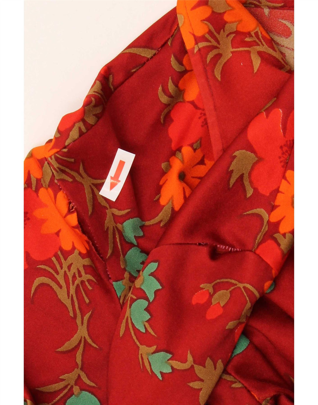 Vintage γυναικείο πουλόβερ πουκάμισο UK 14 Medium Red Floral