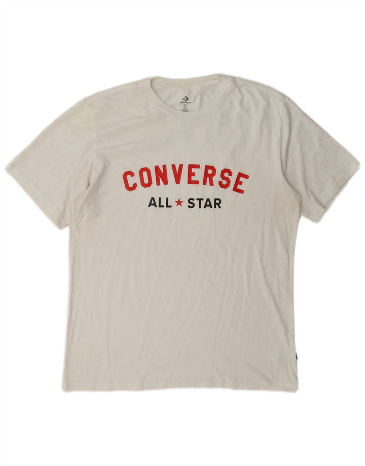 Ανδρικό μπλουζάκι Converse Graphic T-Shirt Top μεγάλο λευκό βαμβακερό