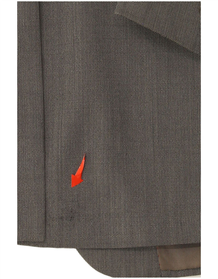 Aquascutum Ανδρικό σακάκι σακάκι με 1 κουμπί UK 44 2XL Γκρι μαλλί ψαροκόκαλο
