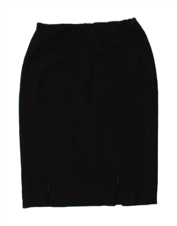 Γυναικεία Midi Φούστα JAEGER UK 12 Medium W28 Μαύρη μάλλινη