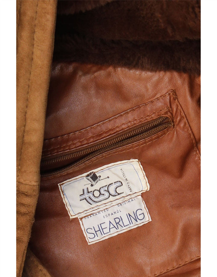 Vintage Ανδρικό Shearling Jacket UK 40 Large Brown Shearling