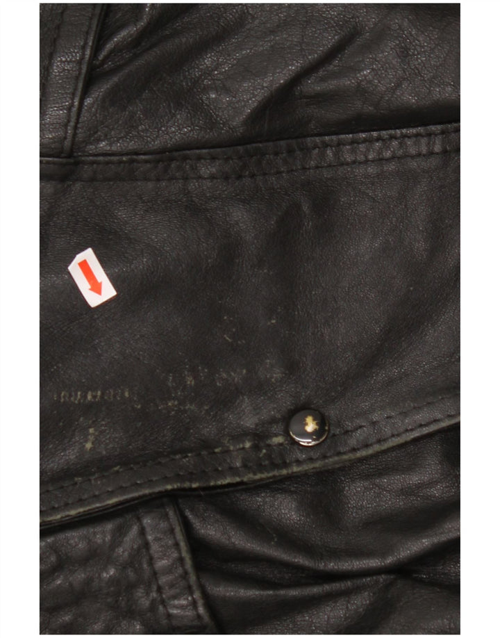 VINTAGE Mens Leather Jacket UK 44 2XL Black