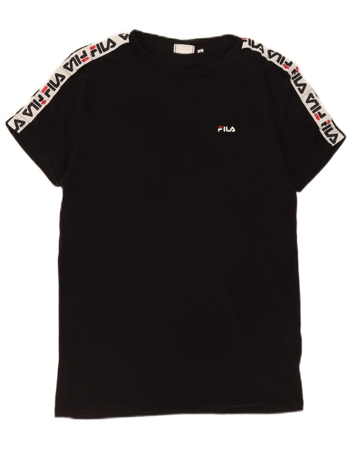 Fila Ανδρικό γραφικό T-Shirt Top Μικρό μαύρο βαμβακερό
