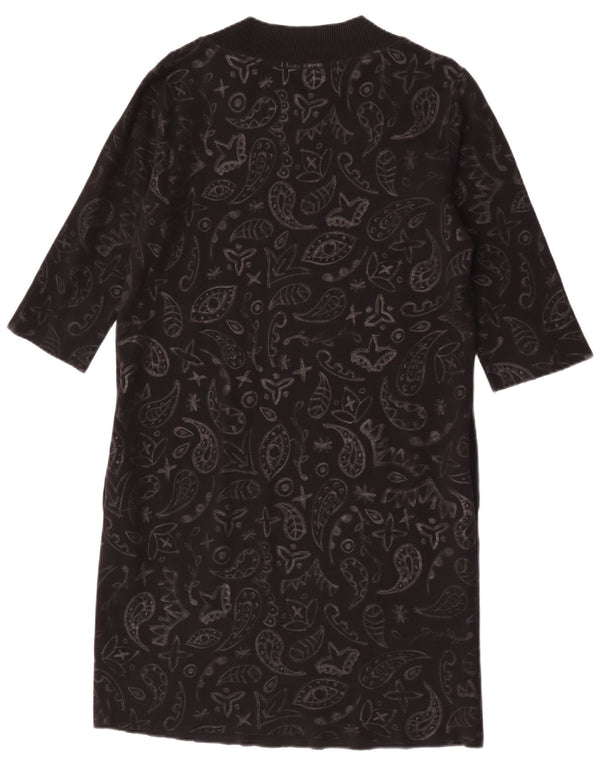 Diesel γυναικείο φόρεμα 3/4 μανίκι UK 14 μεσαίο μαύρο Paisley βαμβακερό