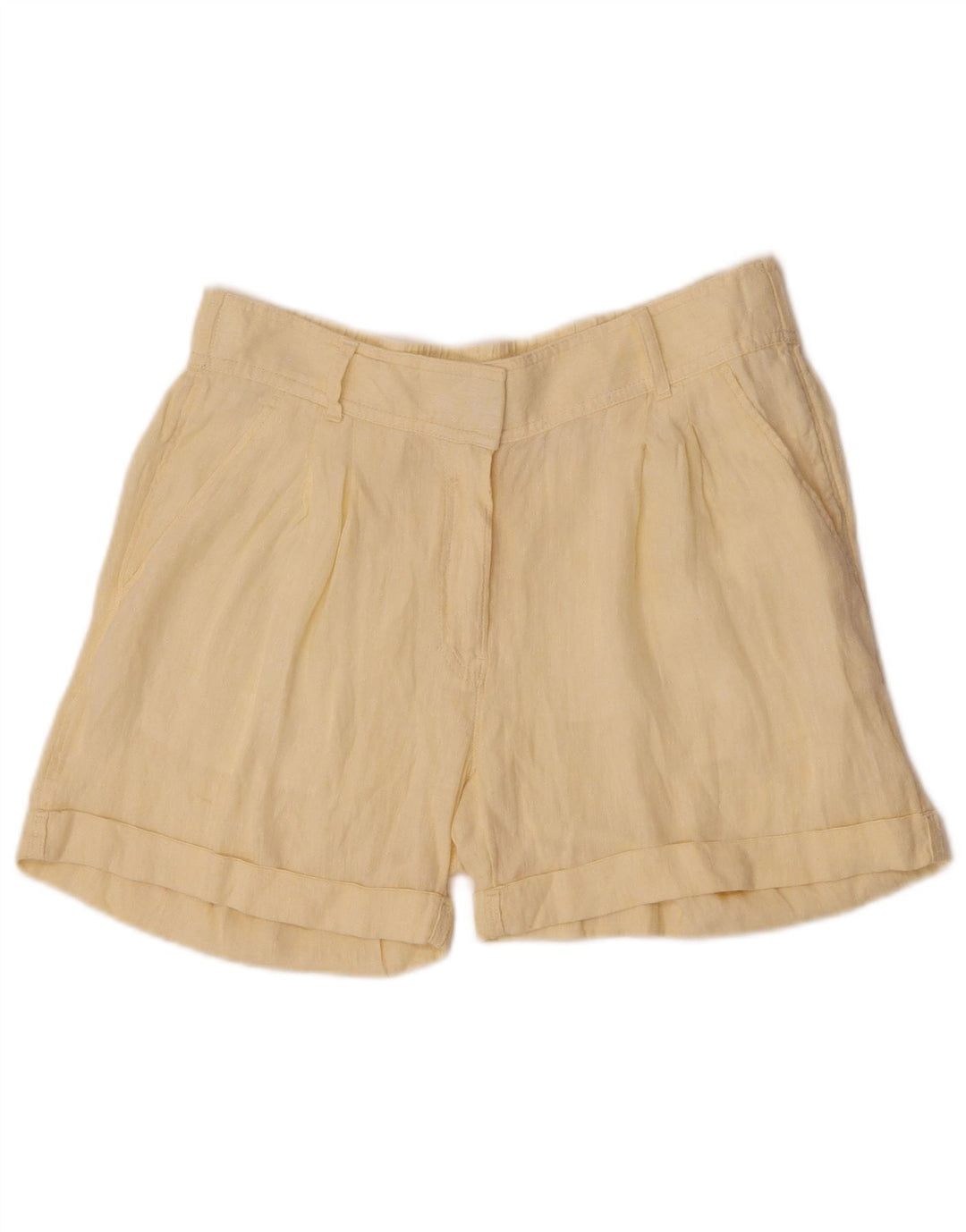 Marks & Spencer Γυναικείο σορτς Chino UK 12 Medium W30 Yellow λινό