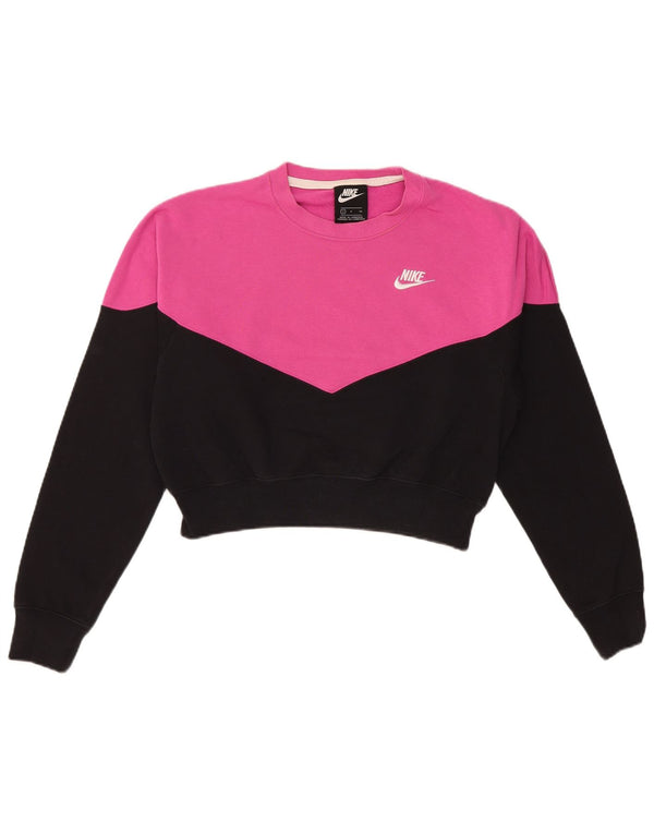Γυναικείο φούτερ Nike Crop Jumper UK 10 Small Pink Colourblock